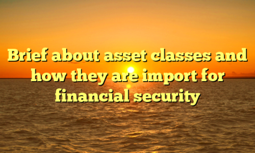 Brief about asset classes and how they are import for financial security